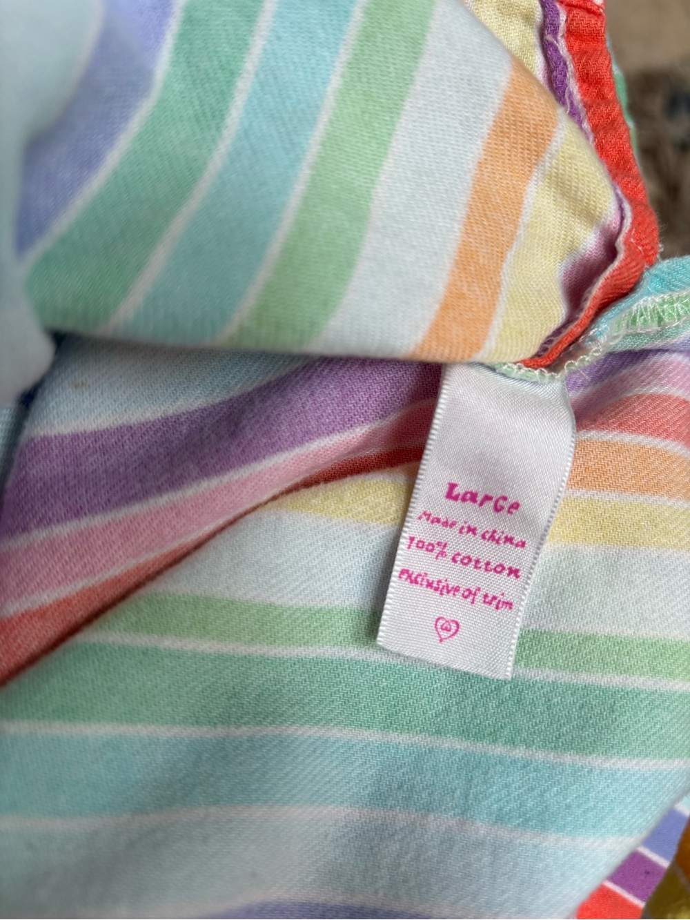 Victoria's Secret Rainbow Stripe Pastel Pajama Top - Lounge Wear Y2K Era Size L - Picture 6 of 8